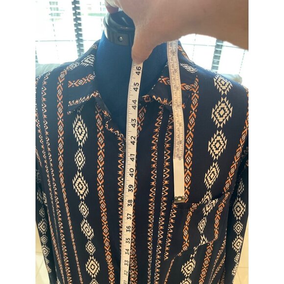 Vintage-Inspired SettleDown 3XL Button-Up Shirt Dress In Geometric Pattern - Picture 10 of 13